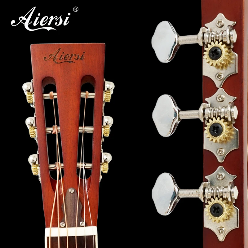 China Aiersi Brand Vintage Sunburst Colour Bell Brass Single Cone Duolian Style bluegrass metal body Resonator guitar blue music