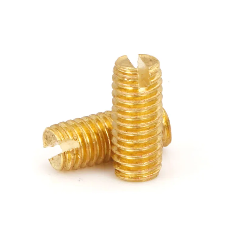 M4 M5 M6 Brass Slotted Set Screw With Flat Point Din551
