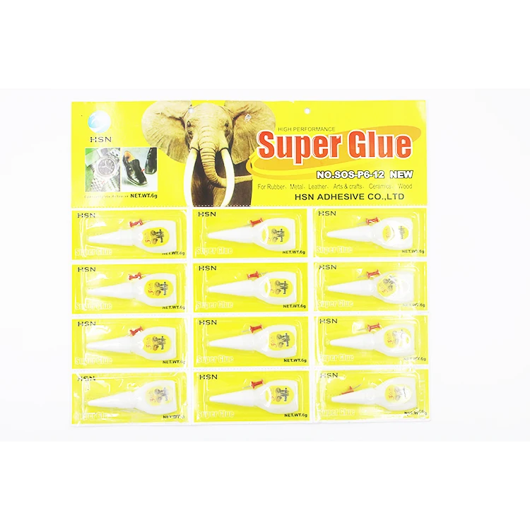 
3g 502 Bottle Package Super Glue 12pcs Blister Packing Card Glue 