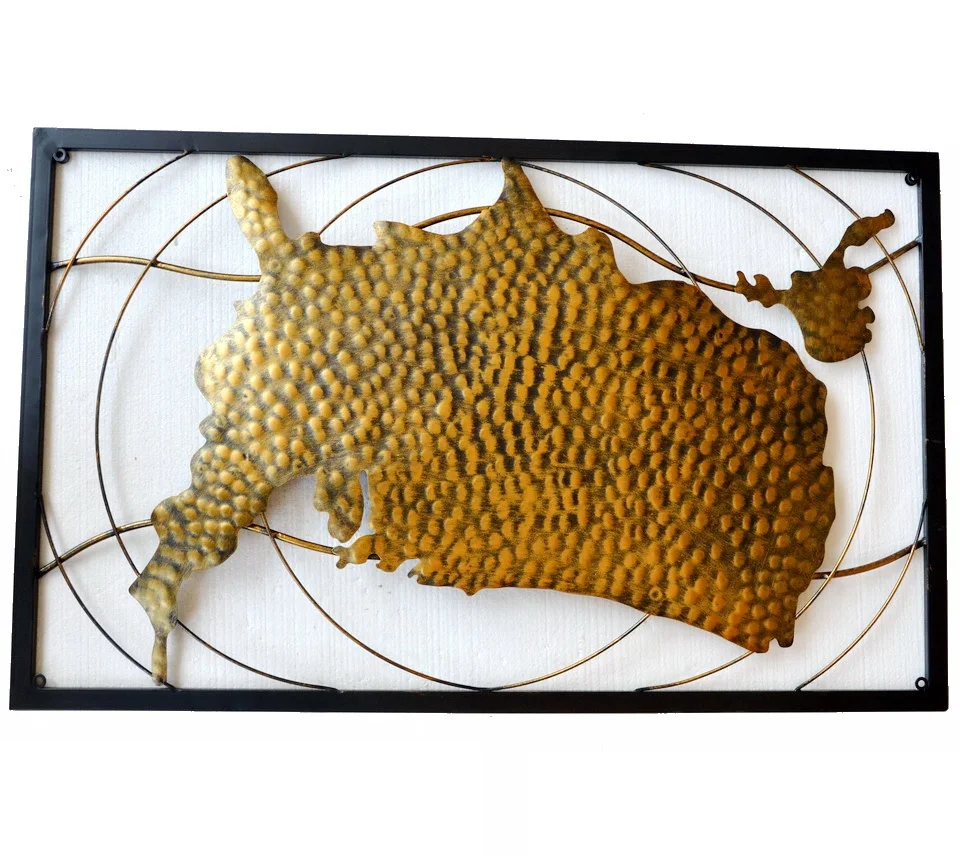 3D home wall decor copper Metal World Map