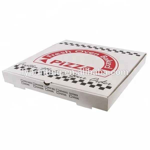 Дешевый бумажная коробка для пиццы, белый крафт-бумага пицца упаковочная коробка