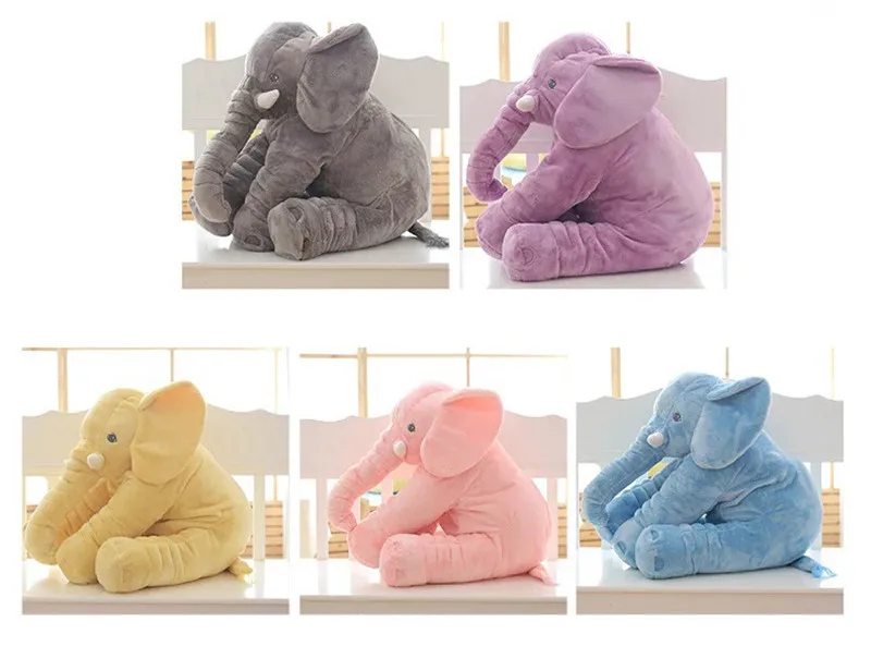 
40cm 60cm Super Soft Elephant Plush Pillow Cute Stuffed Elephant Pillow Baby Sleep Toys 