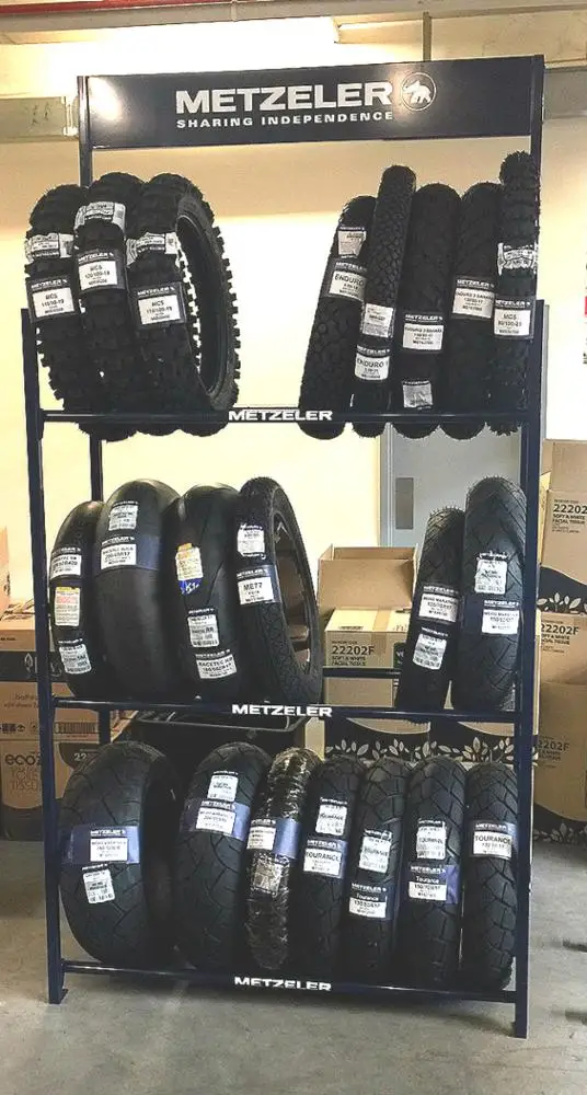 Adjustable tire display rack stand
