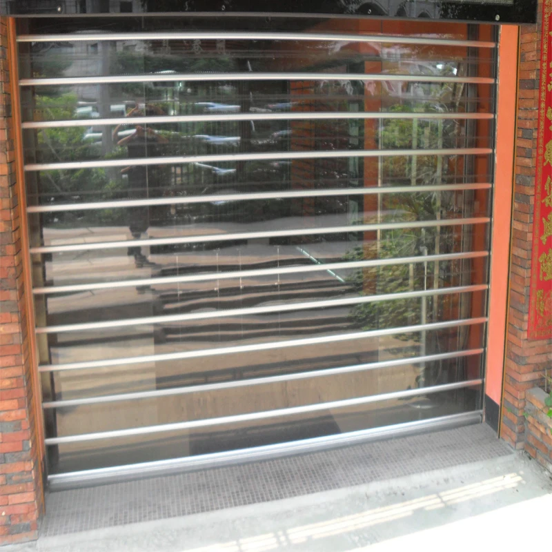 Transparent polycarbonate rolling shutter door,commercial roll up door