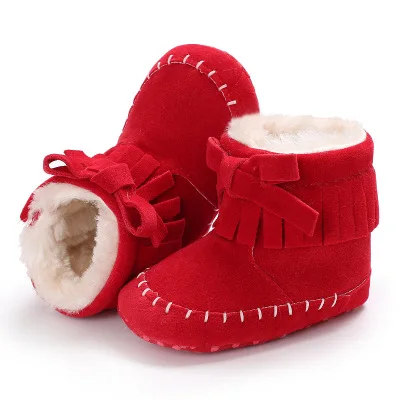 Hao Baby Winter Boy And Girl Tassel Baby Cotton Boots Winter Autumn Soft Bottom Baby Toddler Shoes