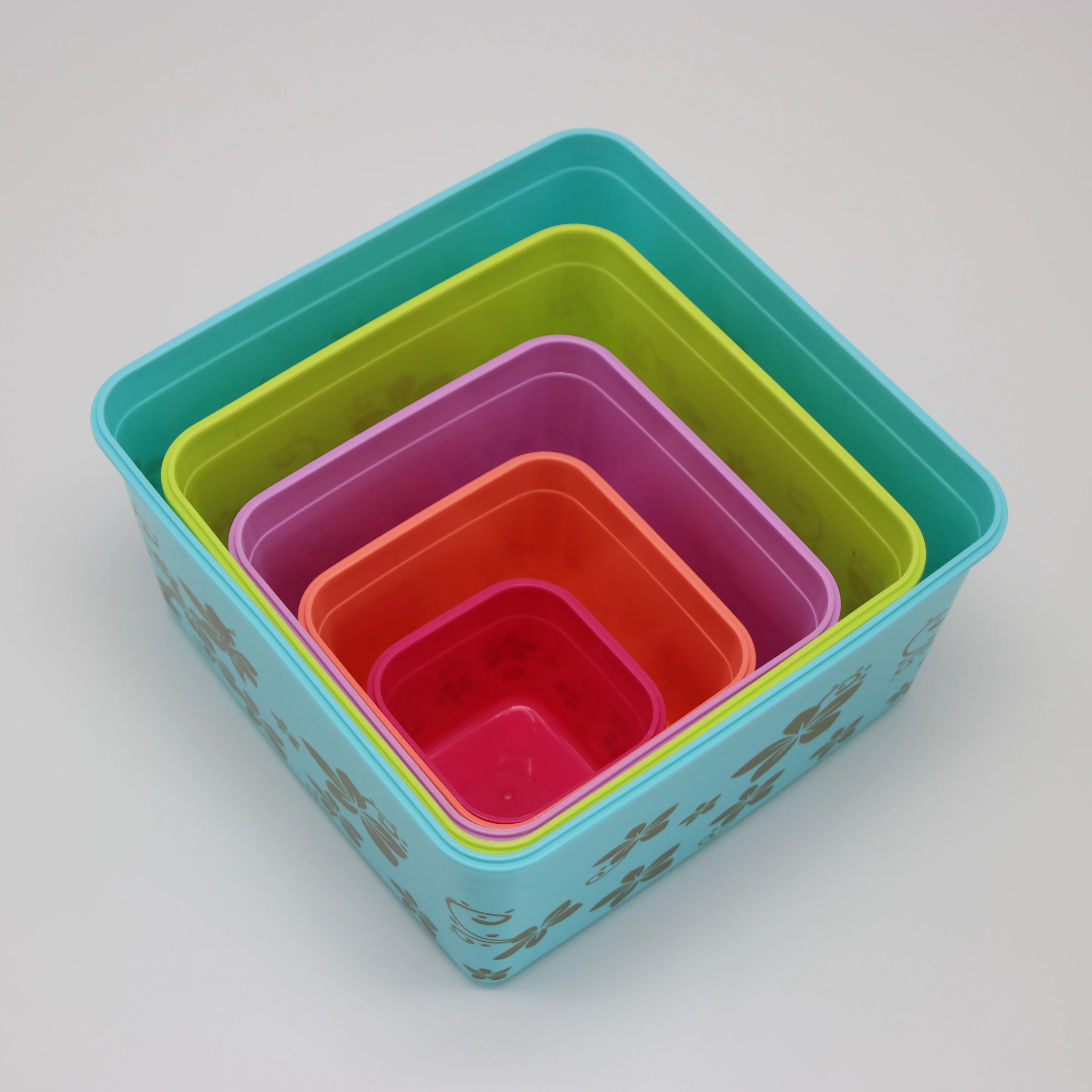 Square custom airtight food container set with lid
