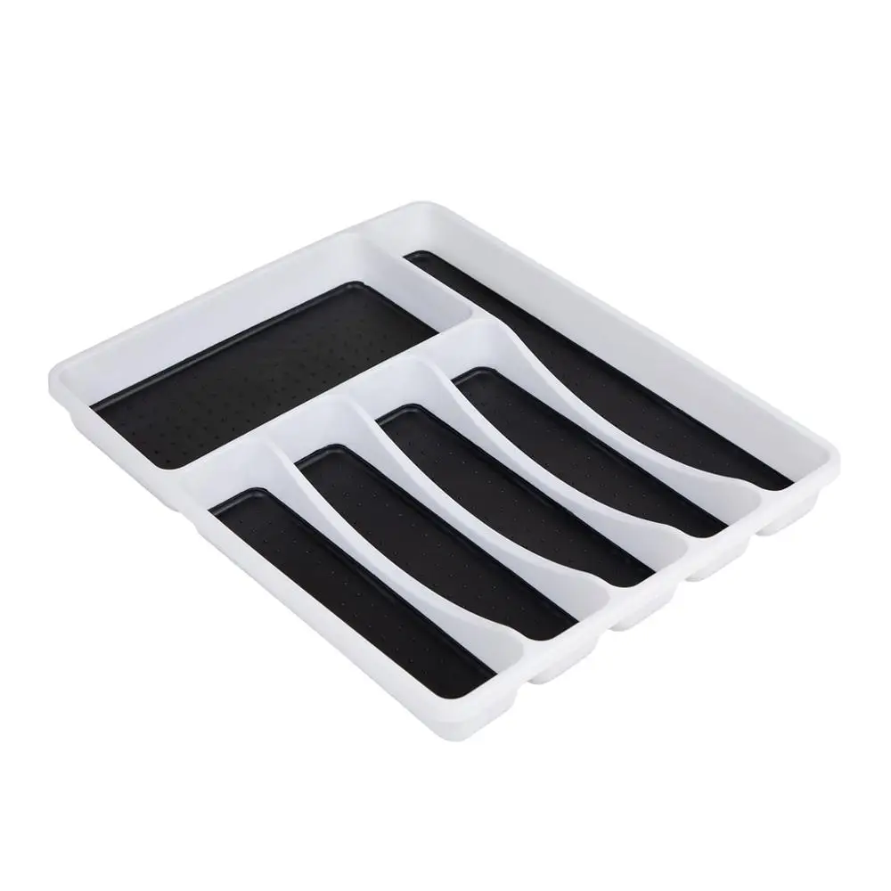 6 отделений, нескользящий большой расширяемый поднос для столовых приборов