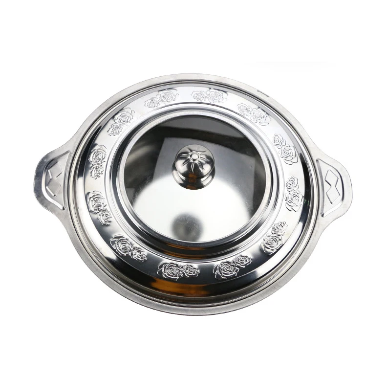 Индийская тарелка для жарки с горелкой прямоугольная из нержавеющей стали