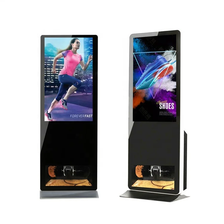 
touch screen all in one PC LCD advertising Kiosk with Automatic Shoe Polishing Machine 