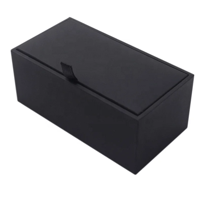 
Black Jewelry Box New Small Leatherette Paper Materials Package 45mm*85mm*38mm Size cufflinks Gift Box 