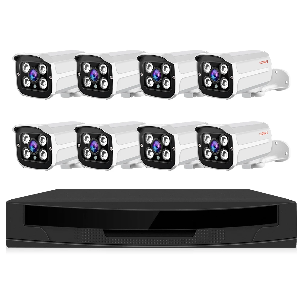Loosafe 8CH 1080 P POE камеры системы безопасности 2mp видеонаблюдения 2 ТБ HDD P2P IP