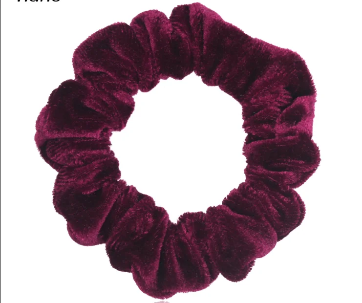 2019 hot selling factory supplier Custom Elastic Hair Bands Ponytail Holder velvet hair scrunchies