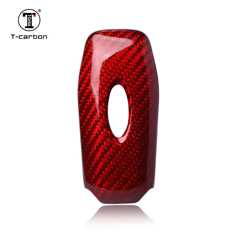 T-carbon Glass Fiber Gloss and Shine Key Cover  For Ford 3 button Key Car Interior Accessories Key Case