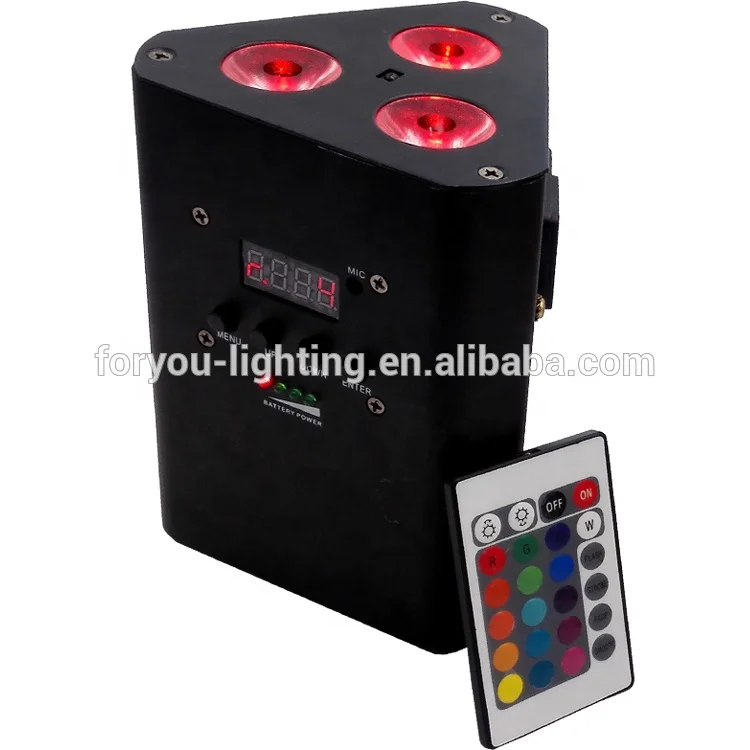 Mini DJ EZ Wedge Par Hex Spot IRC-6 Wireless Battery Powered Upward DMX 3x18W RGBWA+UV 6IN1 LED Stage Truss Par Light