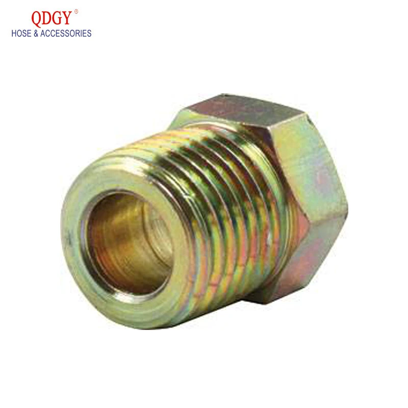 1/4 brake line hardline  Inverted Flare Nuts 1/2-20 thread screw Gold