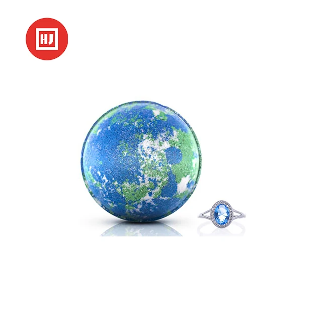 Hot sale beautiful jewelry ring bath bombs with essential oil for her