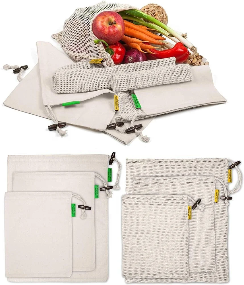 Сетчатая Сумка на шнурке из 100% хлопка