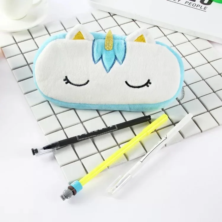OEM!Newest 20*10cm Unicorn Plush Pouch Pencil Case Bag Key Chain Pendant Coin Purse Wallet Case Pouch Bag