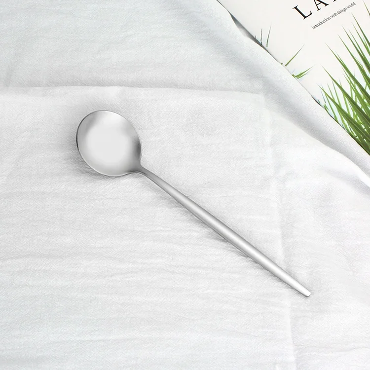 
Serving Silver Flatware Cutlery for Dessert Dinnerware Tableware Fork Knife Spoon Set of 10 PCS 