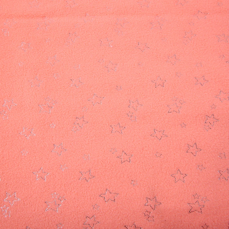 100 полиэфирный флис бронзовая ткань со звездочками