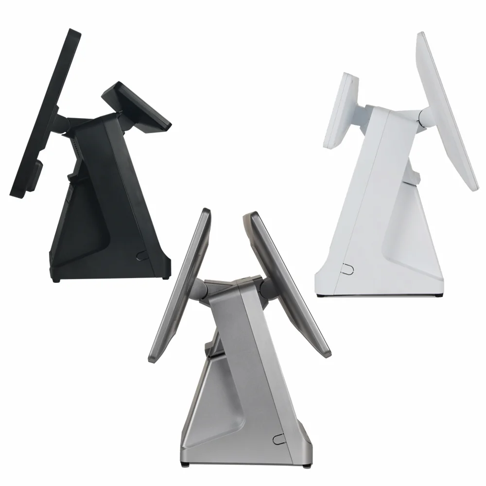 All In One Double Screen POS Computer 15.6 Inch Cash Register Table POS System Windows10 with 80mm Printer