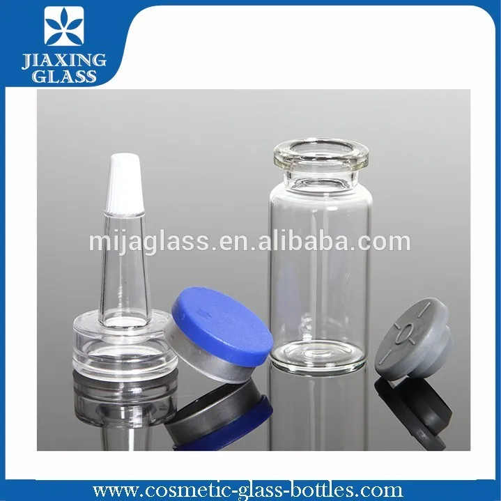 Wholesale 10ml Medical Tubular Glass Vials/Bottle Clear/ Amber Glass Vial with Aluminum Screw Cap and Rubber Stoppers