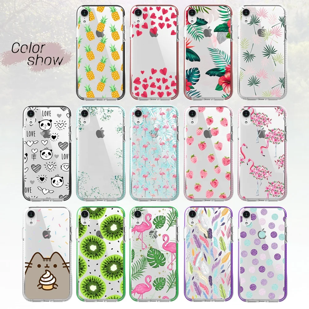 Unique Custom Printed Phone Cover Case TPU Silicon Mobile cell Phone Bag with Color Ribbon Cell Phone case for Iphone Xr, Xs.