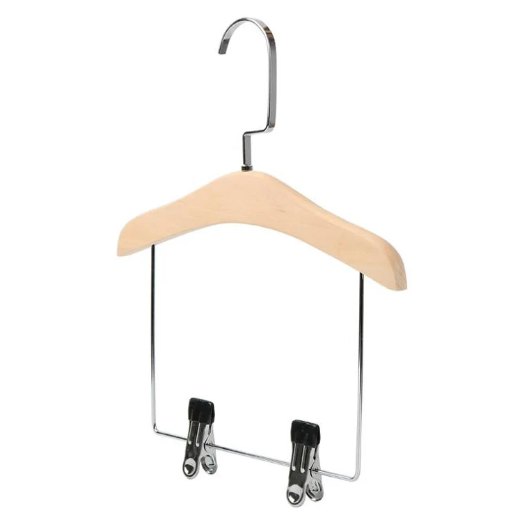 Wholesale high quality printed logo new style anti slip kids suit wood hanger