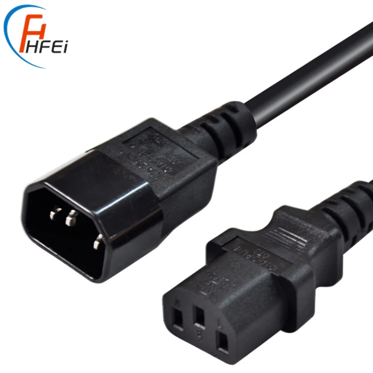 HF male connector electric ac power cable for computer power cord c13 to c14 cables