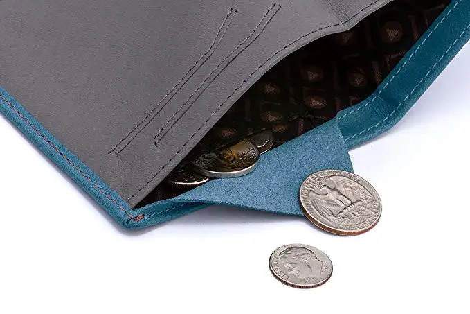 Slim Genuin Leather Wallet With Coin pocket RFID Blocking Card Holder