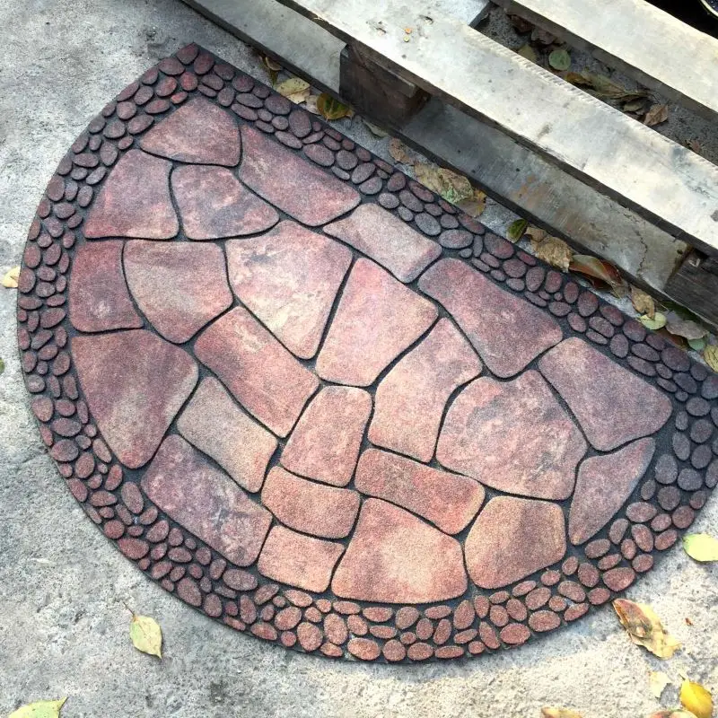 Наружные резиновые нейлоновые флокированные дверные коврики с принтом