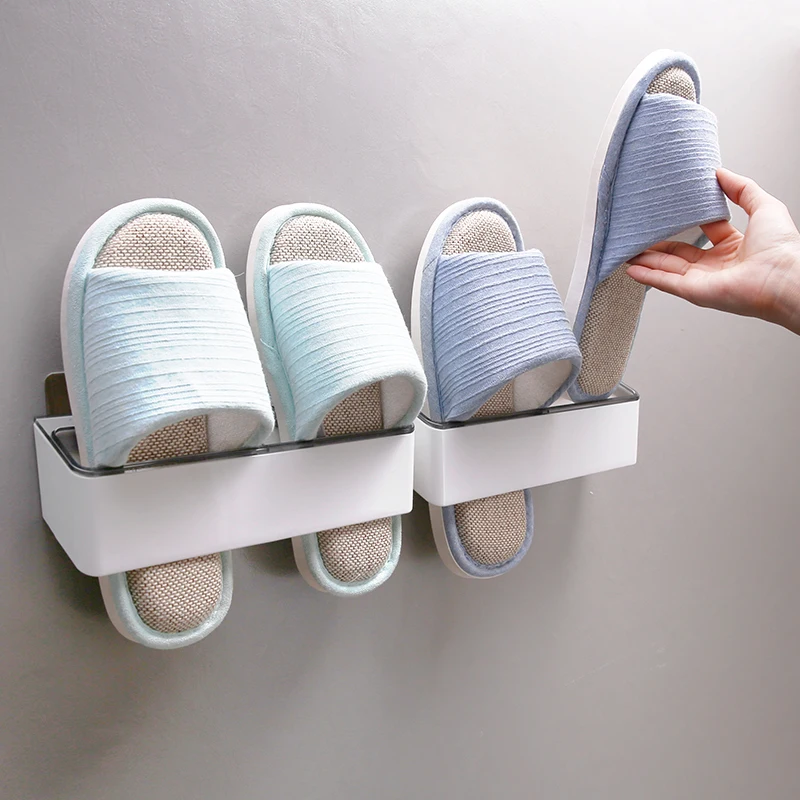 Home hallway  bathroom plastic hanging slippers rack wall mounted  shoe organizer baboosh holder