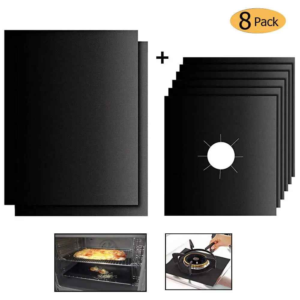 Black High Duty Use Gas Toaster Ovens Mat Reusable Oven Liner And Stove Burner Covers