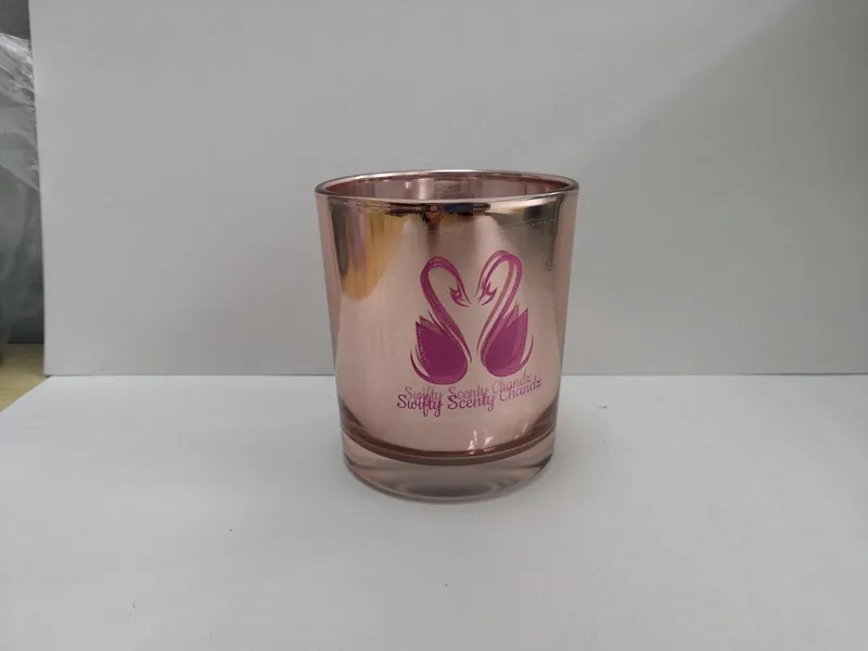 polished glass jar pattern lasered print votive tealight candle glass jar