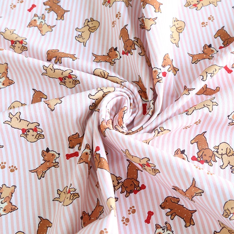 Digital printing 95 Cotton 5 Spandex Knitted stretch precut fabric for kids