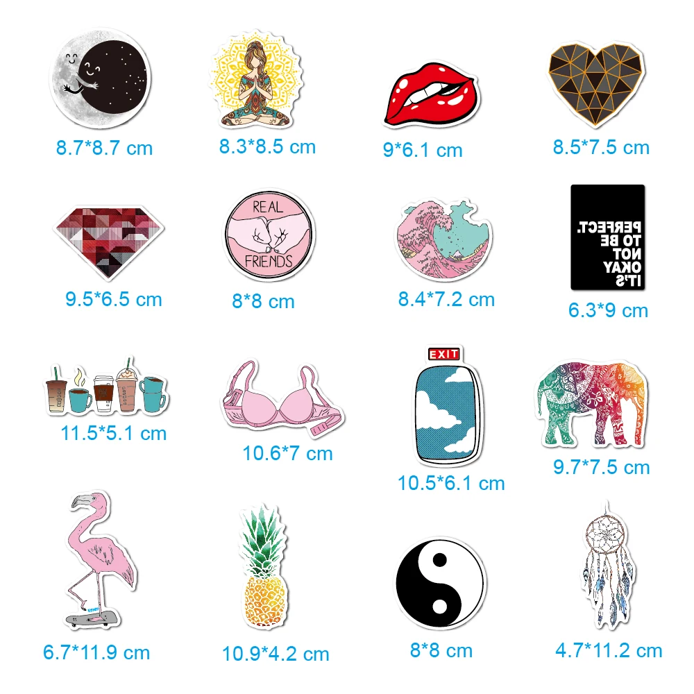46P Cute VSCO girl stickers custom laptop sticker for Water Bottle Phone  Luggage Skateboard for Teens Girls