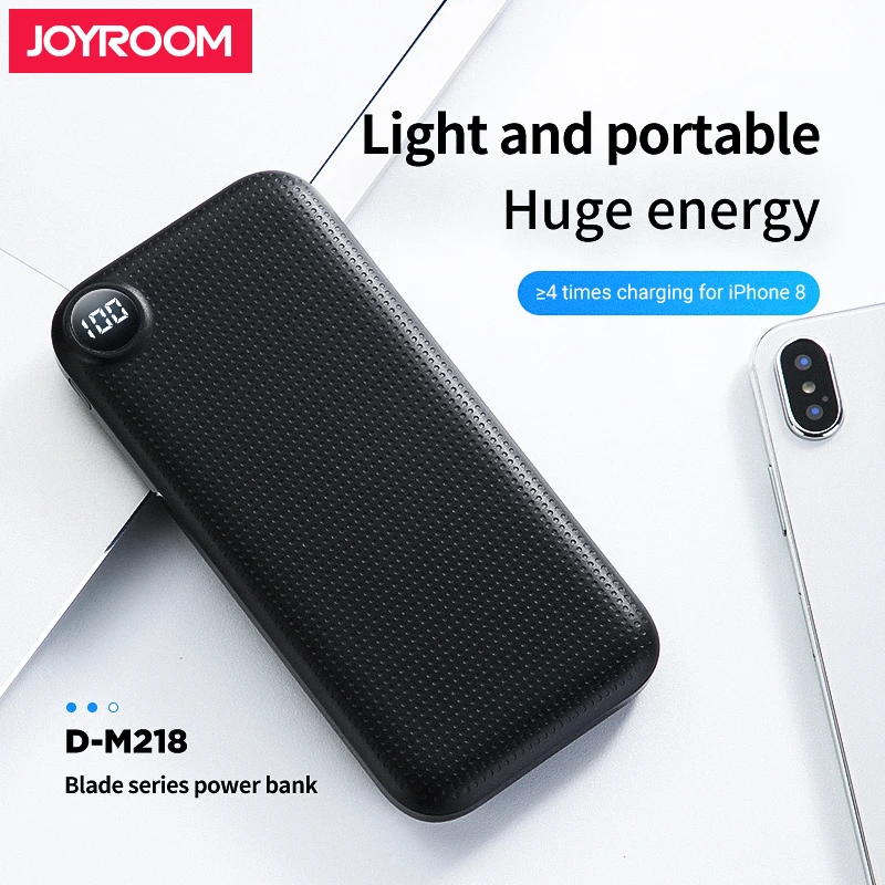 
Joyroom 2019 new arrivals full 10000mah capacity fast charge portable slim power bank 