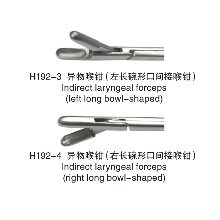 Типы ларингеальных щипцов для приема рыбной кости, ларингеальных инструментов