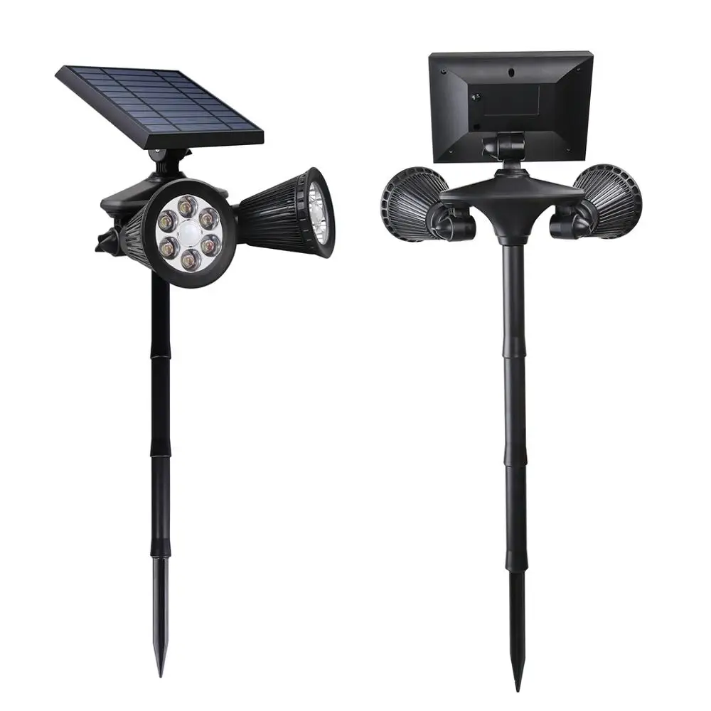 12LED 6W 2 in 1 solar garden light waterproof outdoor spotlight