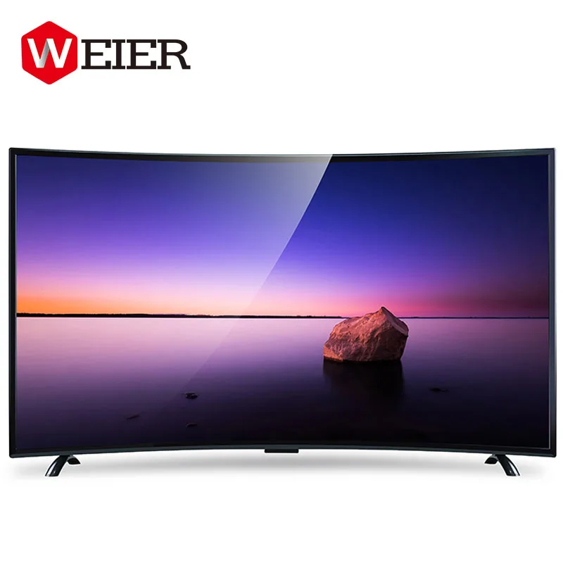 Weier New Design Full Color Slim LED LCD 65 55 Inch Smart 4k Curved TV