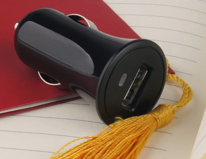 5V 2.1A Small Horn Shape 1 Port Single USB Car Charger Adapter