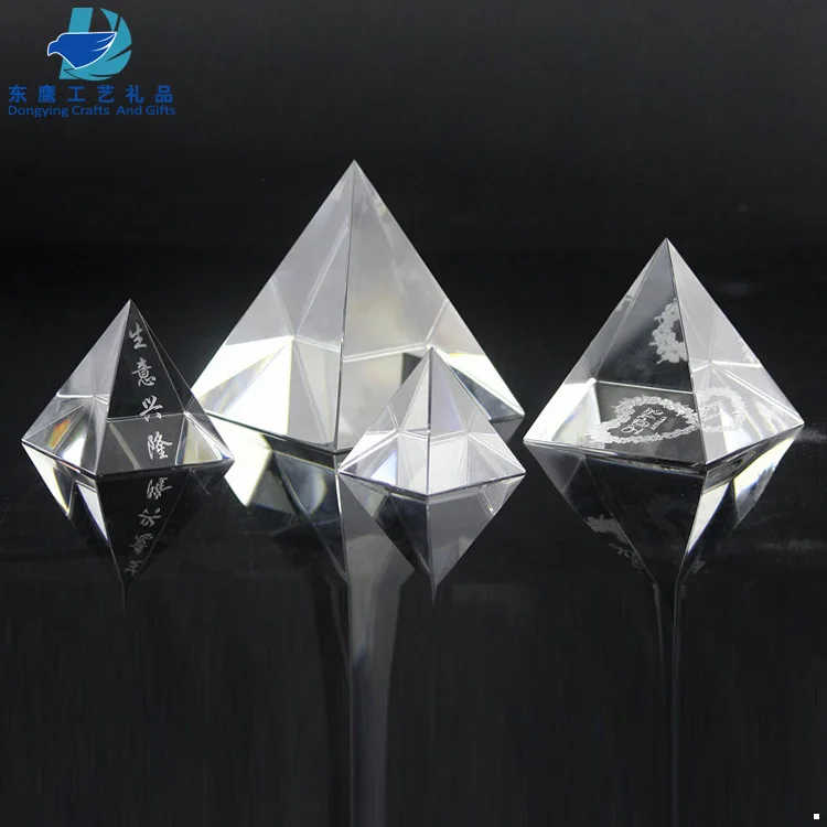 Прозрачный КВАРЦЕВЫЙ ПИРАМИДА стекло Пирамида 3D лазерный кристалл Пирамида куб