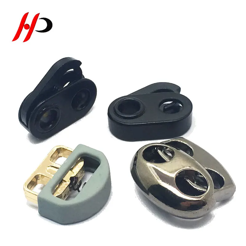 Large Fastener Ending Silver Customized Locks Shoe Lace Brass Draw String Cord Stopper Button