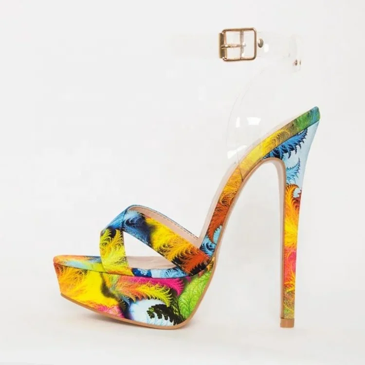 Pretty comfortable high heel lady sandal with platform shoes