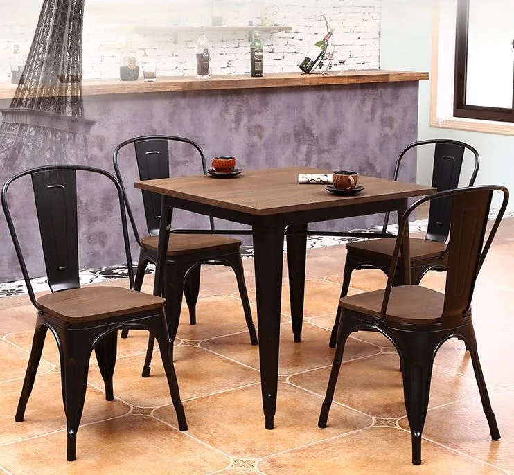 Industrial Metal Chair, Stock Restaurant Wrought Iron Dining Chair