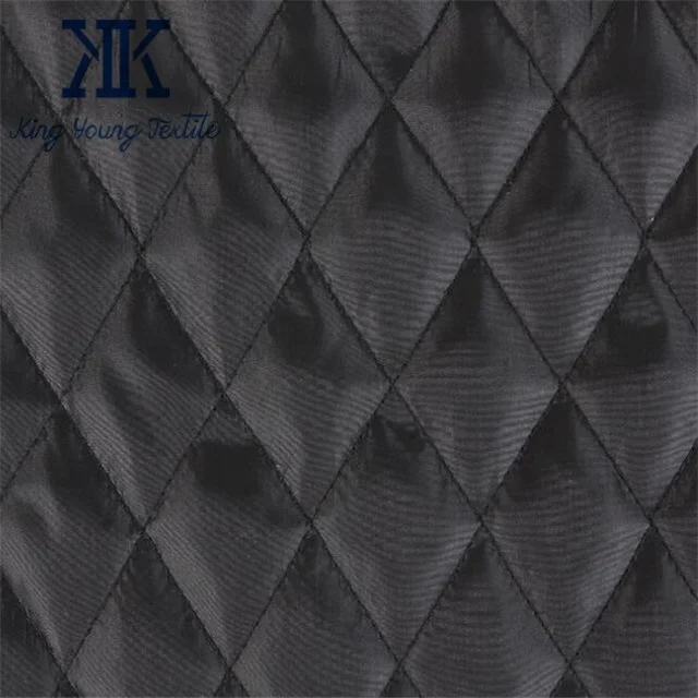210T polyester taffeta diamond quilted fabric with 120GSM wadding for coat lining