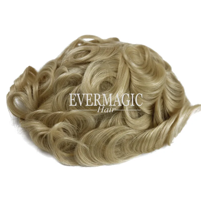 
Ash Blonde Color Toupee for Thinning Hair Men Full Lace Men Wig Hair Pieces Human Hair Replacement 