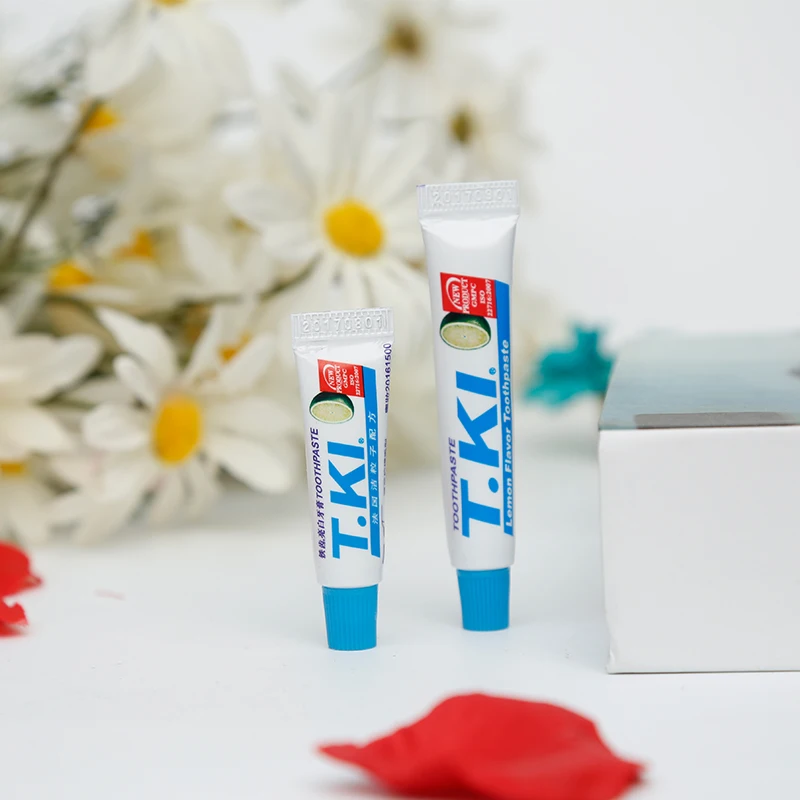 Wholesale small packing hotel whitening cleaning 5g 8g T.KI kid adult tooth paste