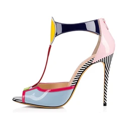 Latest Stylish Colorful Peep Toe High Heel Sandals for Women