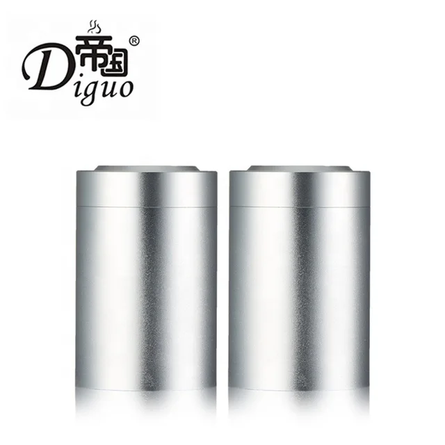 2022 Hot Sale 30g Small Size Portable Black Color Aluminum Dual Purpose Airtight Canister For Food Tea Sugar Coffee Bean
